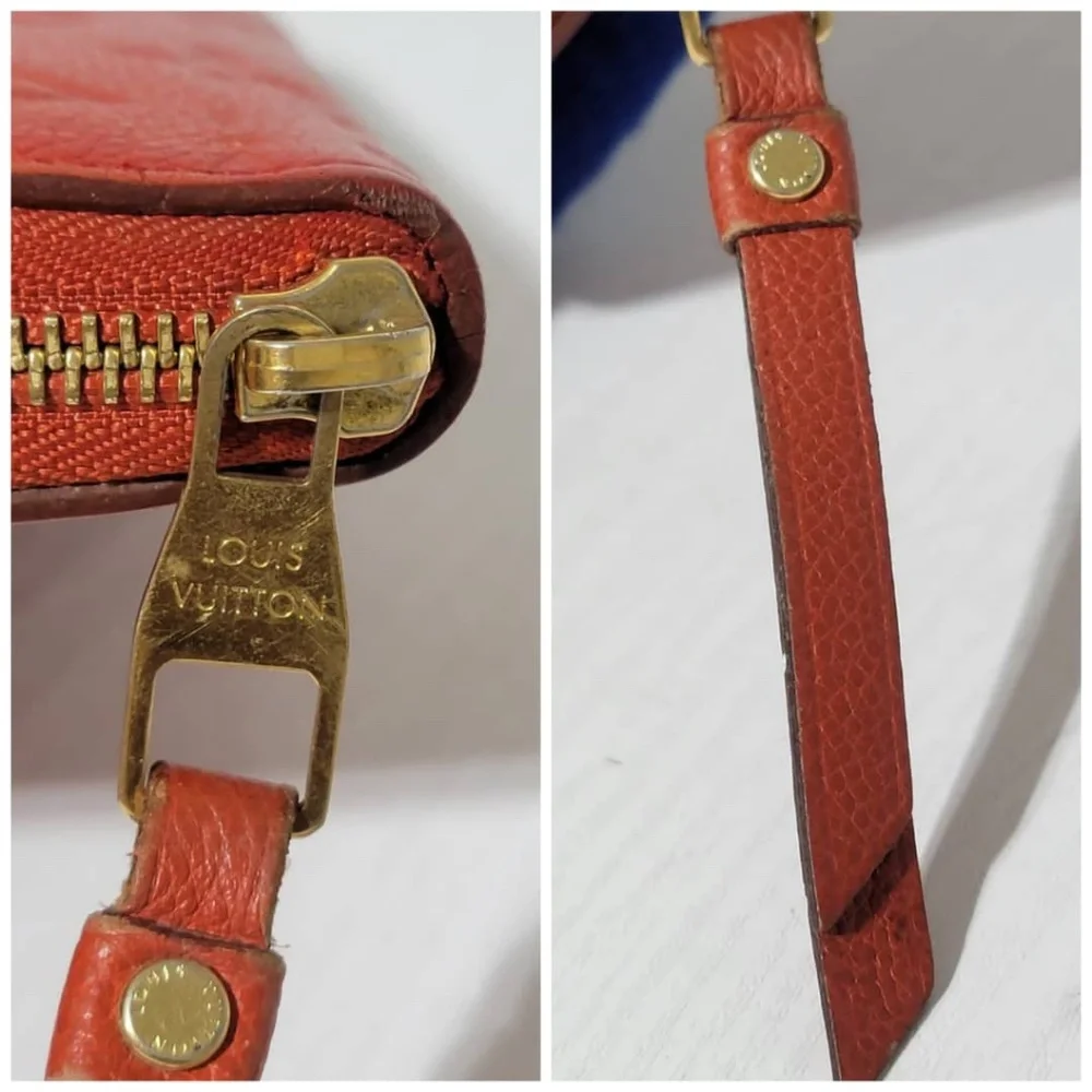 Authentic Louis Vuitton Monogram Empreinte Zippy Wallet Red - Picture 8 of 15